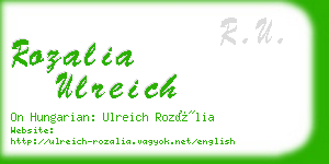 rozalia ulreich business card
